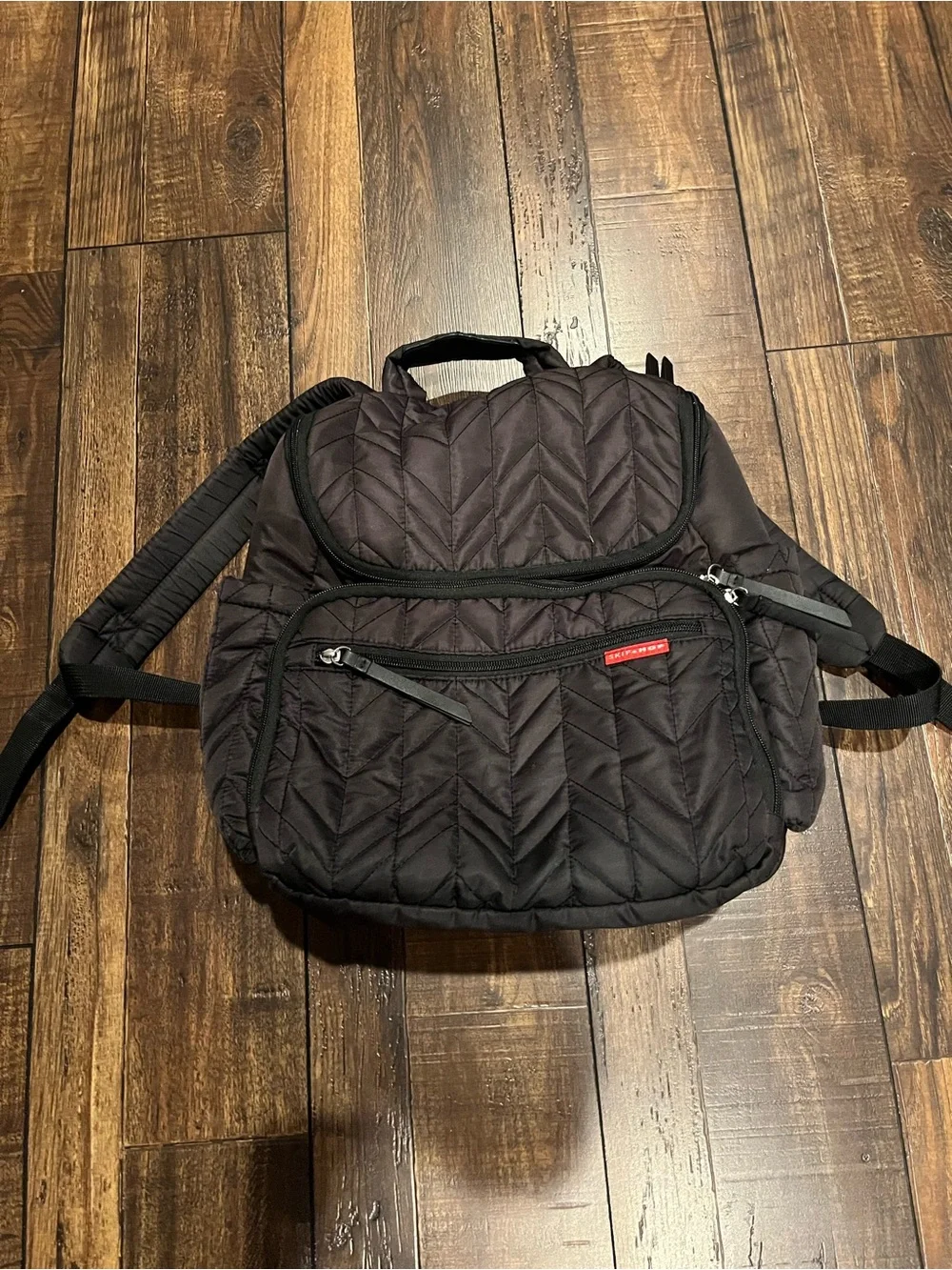 Quilted Black Men's Backpack - Unbranded
